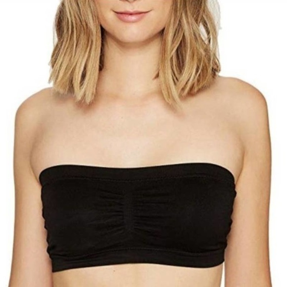 Halogen Seamless Bandeau Bralette Tube Bra Strapless In Black